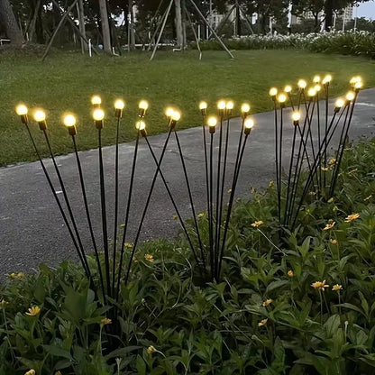 Solar LED Lights Garden Firework Warm Lights Outdoor 6/8 Leds Waterproof Firefly Lawn Lamps Patio Pathway Decoration