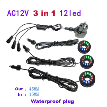 Aquarium Light LED Circle Lights with Hole for Underwater Fountain Pump Fish Tank Lighting Swimming Pool Decoration