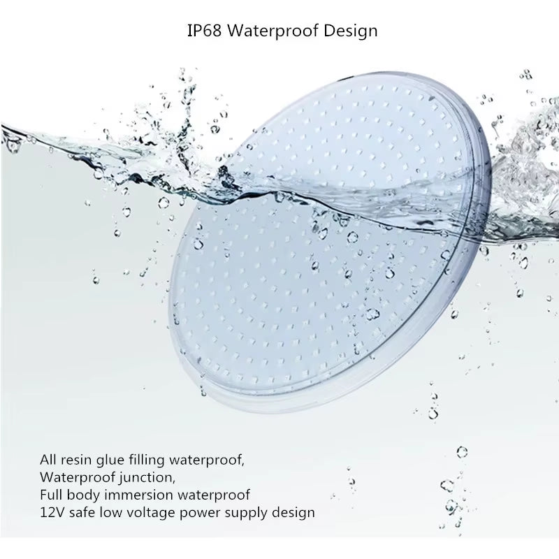 IP68 Swimming Pool Light 18W 35W Resin Filled Light AC12V PAR56 Underwater Light RGB with RC Warm and Cold Light without RC