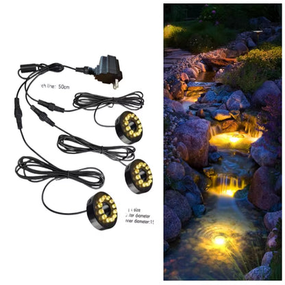 Aquarium Light LED Circle Lights with Hole for Underwater Fountain Pump Fish Tank Lighting Swimming Pool Decoration