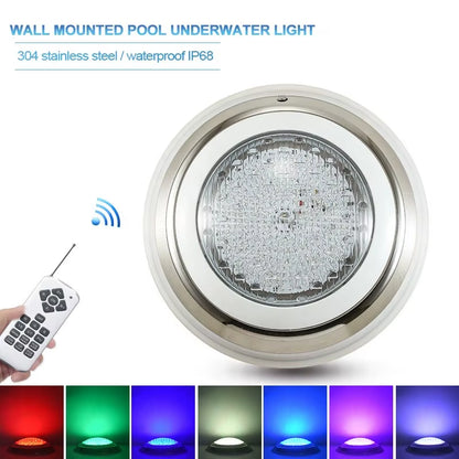 LED Piscina Luz Submersible Lamps Stainless Steel LED Swimming Pool Light IP68 Waterproof 12V Outdoor RGB Underwater Light Pond